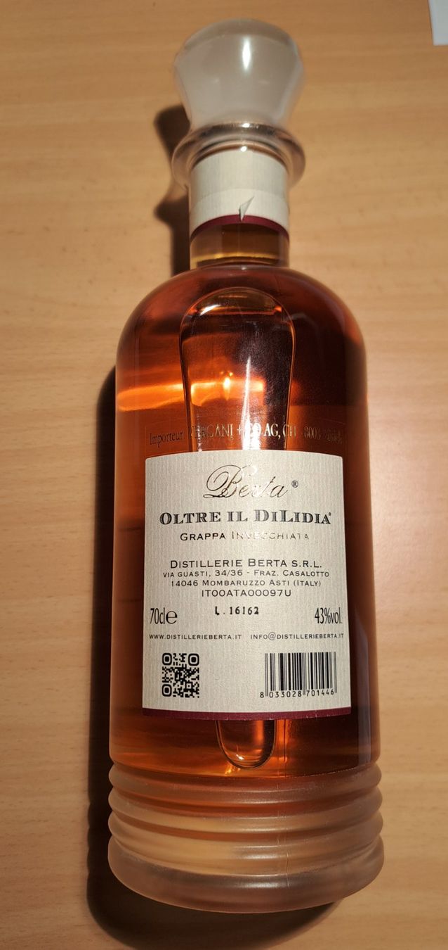 Berta Bevande alcoliche: Berta Oltre il DiLidia Grappa Invecchiata Jg. 2016 – Nuovo e nell'imballaggio originale da Bellikon venduto da cebas23 1