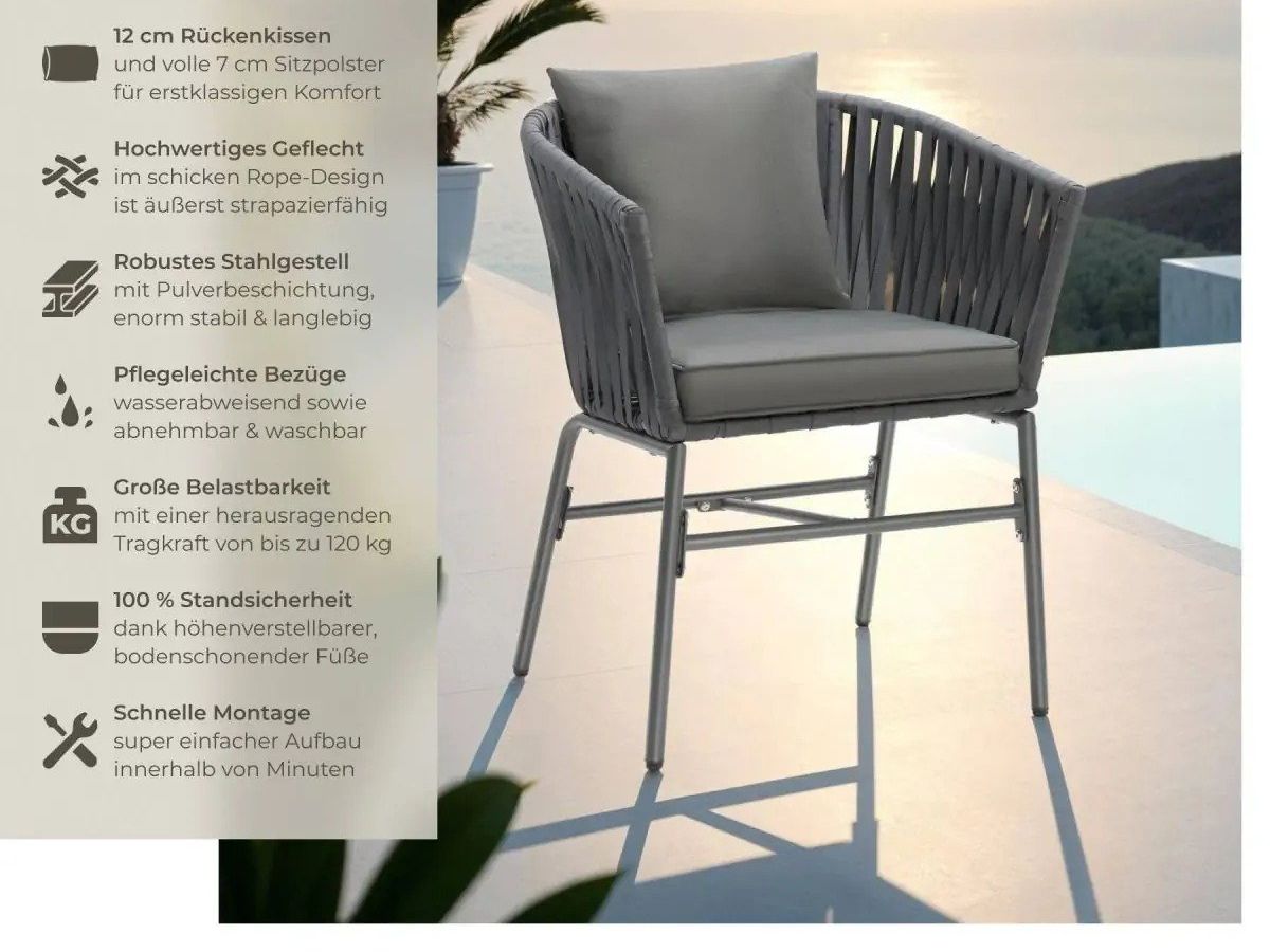 Chaises: Stuhlset Rope Design dicke Polster 60x61x77cm MORANTIS – Neuf avec emballage d'origine à Lachen SZ par sw3zzy 2