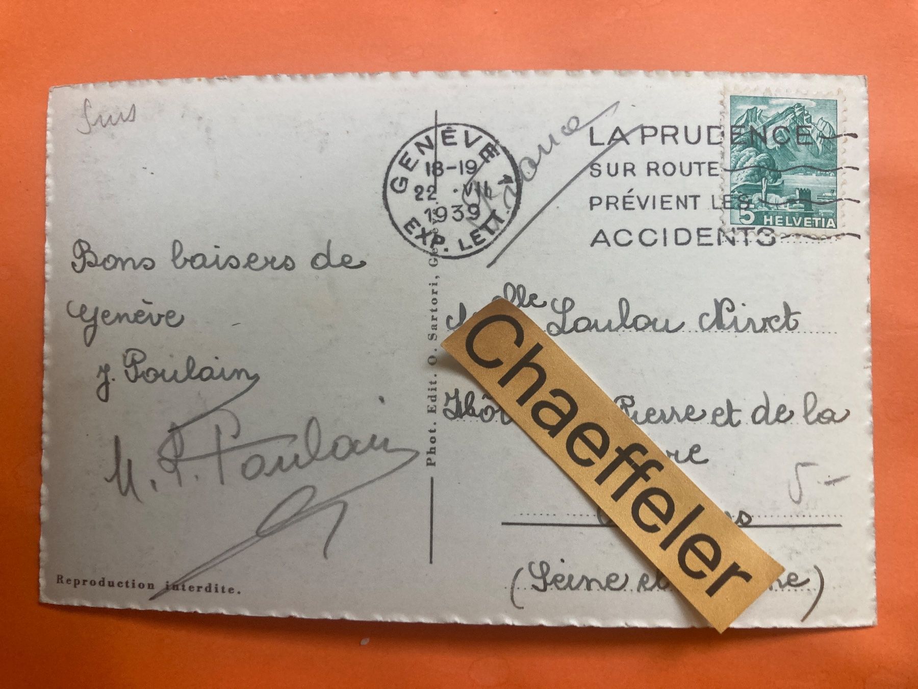 Cartes postales: 1939  261 Genève. Palais des Nations – D'occasion à Zürich par Chaeffeler 1