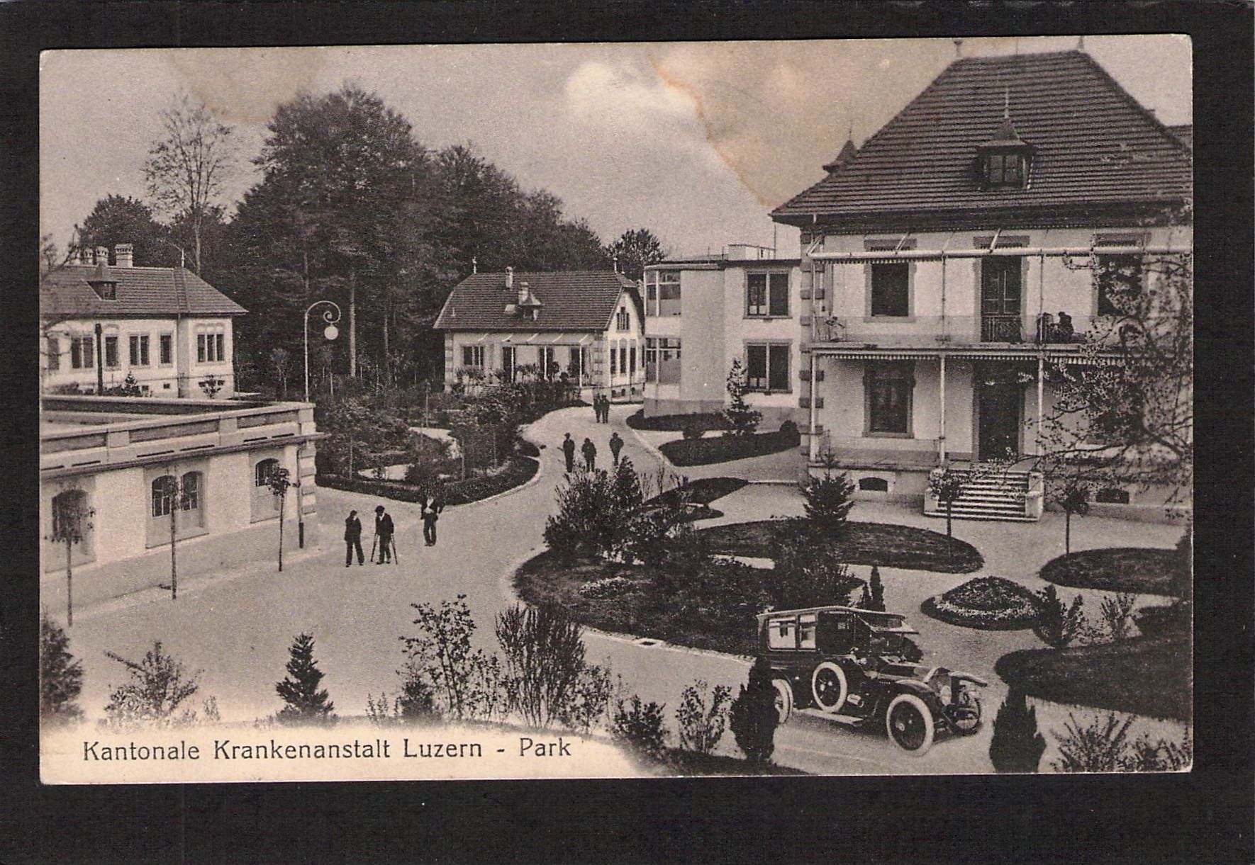 Ansichtskarten: #Kantonale Krankenanstalt Luzern , Oldtimer – Gebraucht aus Reichenburg von Pipo-67