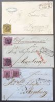 BADEN um 1860: 1 Briefstück, 2 Faltumschläge