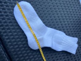 Wollsocken aus reiner Wolle Weiss