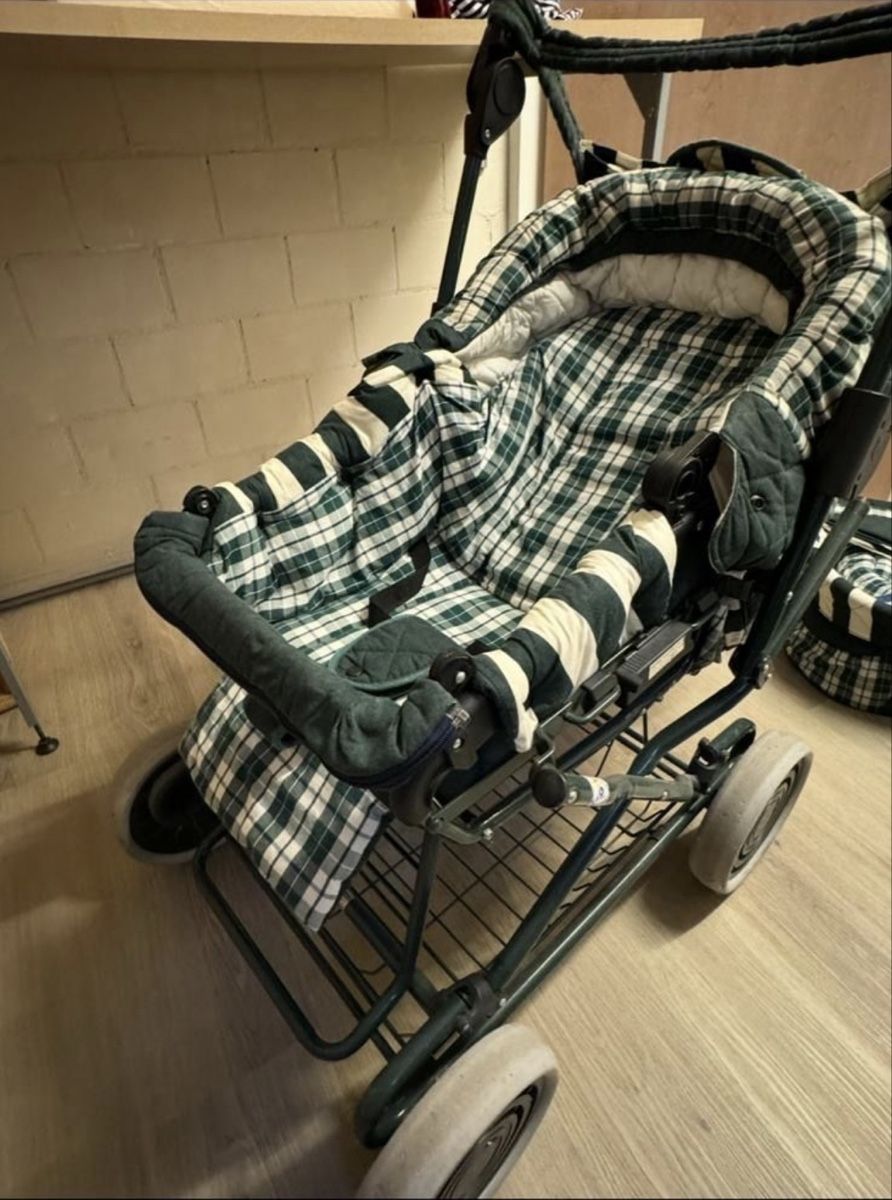 Carrozzine: Kinderwagen Set Grün Kariert – Usato da Zürich venduto da annalinda1998