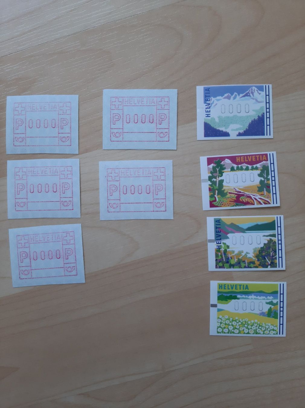 Alle Briefmarken: 9 seltene ATM Nulldrucke – Gebraucht aus Wildhaus von Bpurple