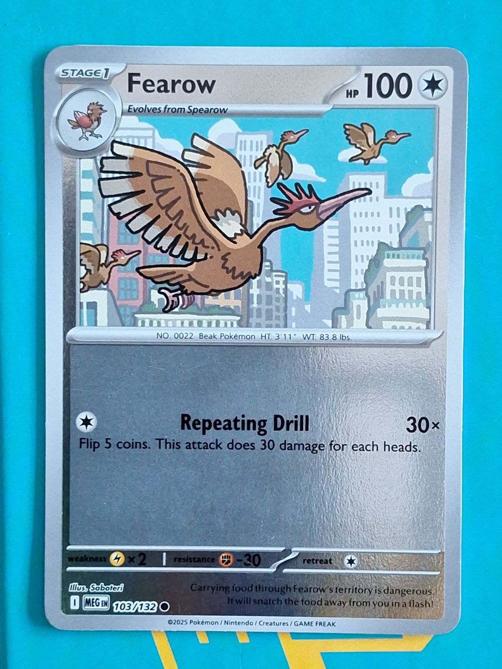 Pokémon Sammelbilder & Trading cards: Fearow Ibitak - Reverse Holo Pokemon Mega Evolution #1.8 – Gebraucht aus Altstätten SG von GGsGameshop