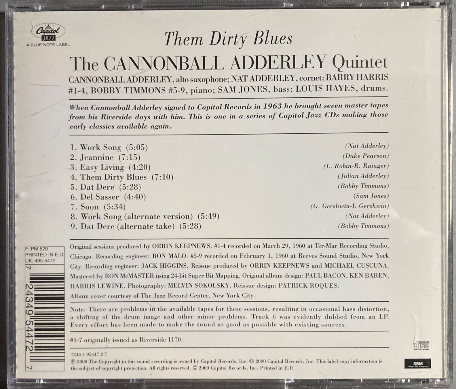CD: THE CANNONBALL ADDERLEY QUINTET FEATURING NAT ADDERLEY - THE – Usato da Poliez-Pittet venduto da Newtown-Records 1