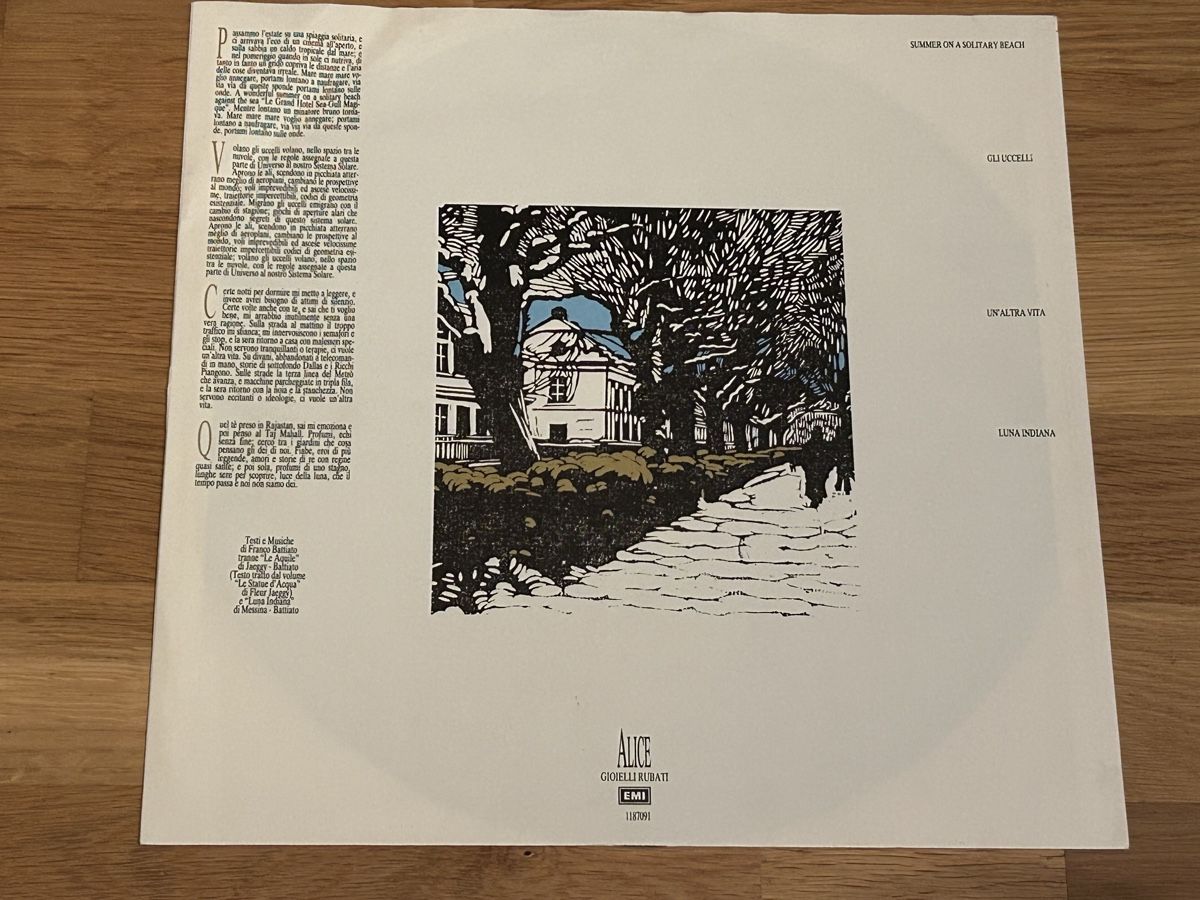 Dischi in vinile: Alice. 1985. Gioielli Rubati – Usato da Faulensee venduto da Mizuno06 3