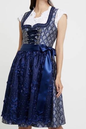 Krüger Dirndl NEU, Oktoberfest, blau, Perlen, Gr. 38