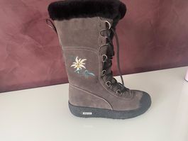 BALLY Stiefel Schnürstiefel mit dicker Sohle 37 braun