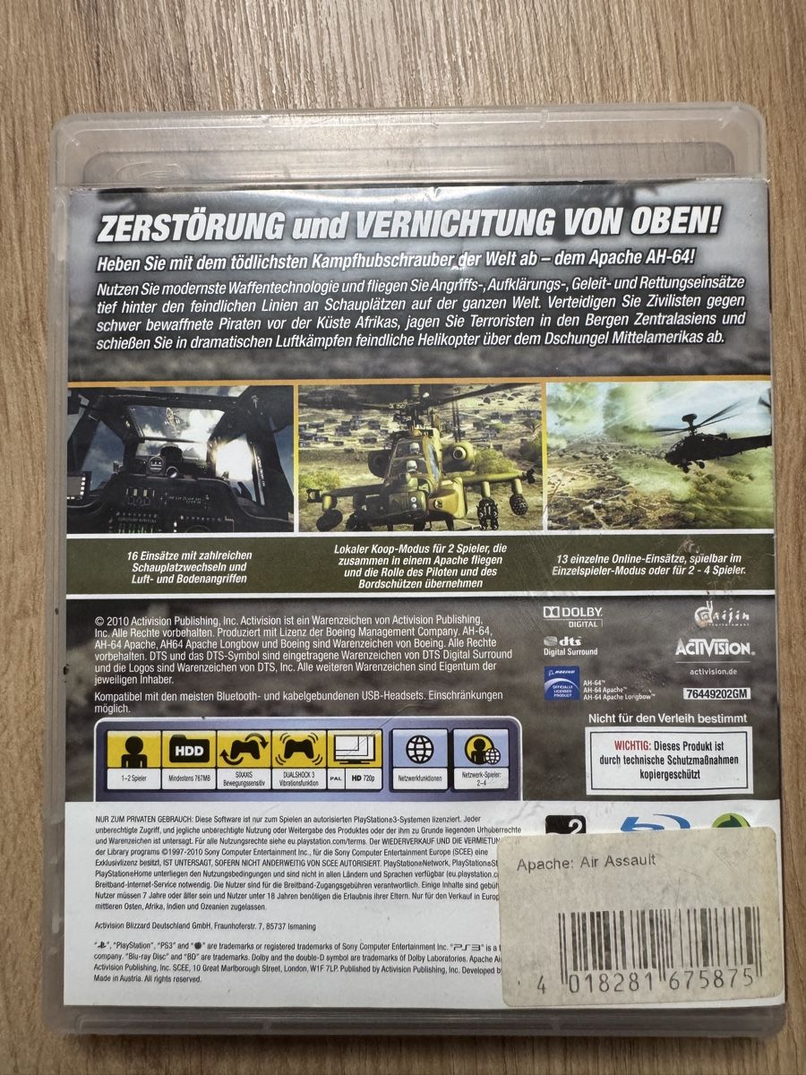 Sony Spiele: Apache Air Assault PlayStation 3 PS3 Spiel gebraucht – Gebraucht aus Biberist von etesummer 1