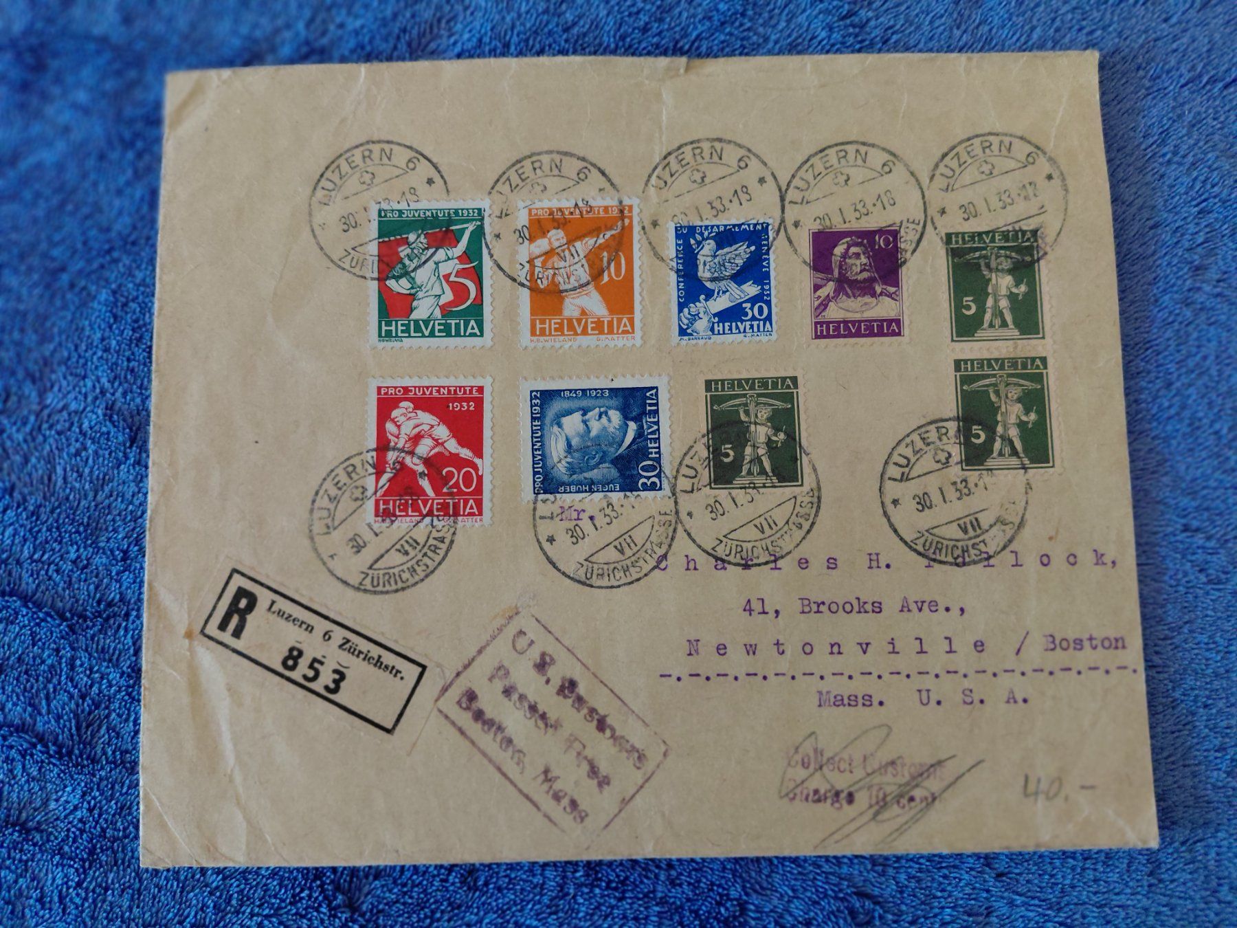 Alle Briefmarken: Superbrief CH 1933 – Gebraucht aus Horw von Onurb008