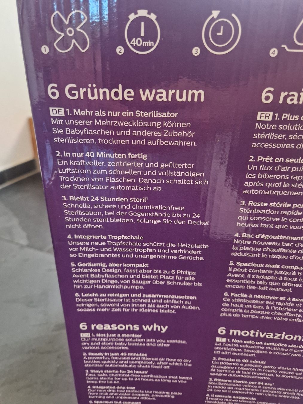 Philips Repas pour bébés: Philips Avent Flaschensterilisator Premium – D'occasion à Bonaduz par raguta 1