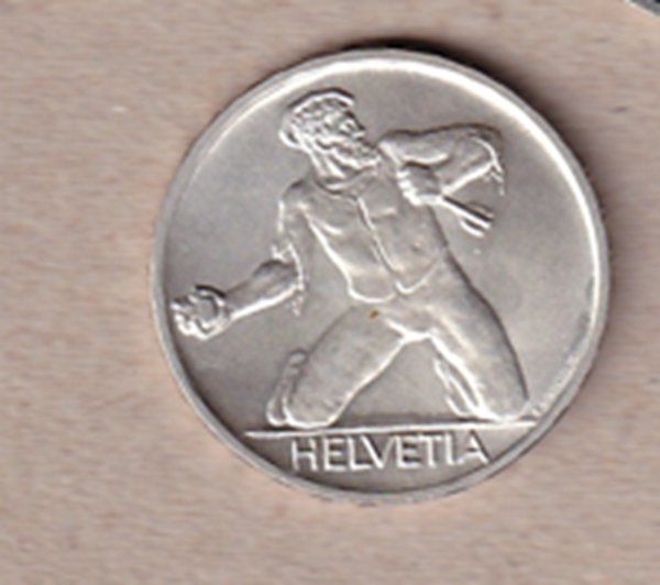 Alle Münzen: Pièce commémorative de 5 francs en argent 1944 – Gebraucht aus Grandson von Rogneux