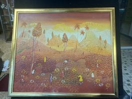 Naïf Haïtien signé GUY BÉNISE HUILE SUR TOILE