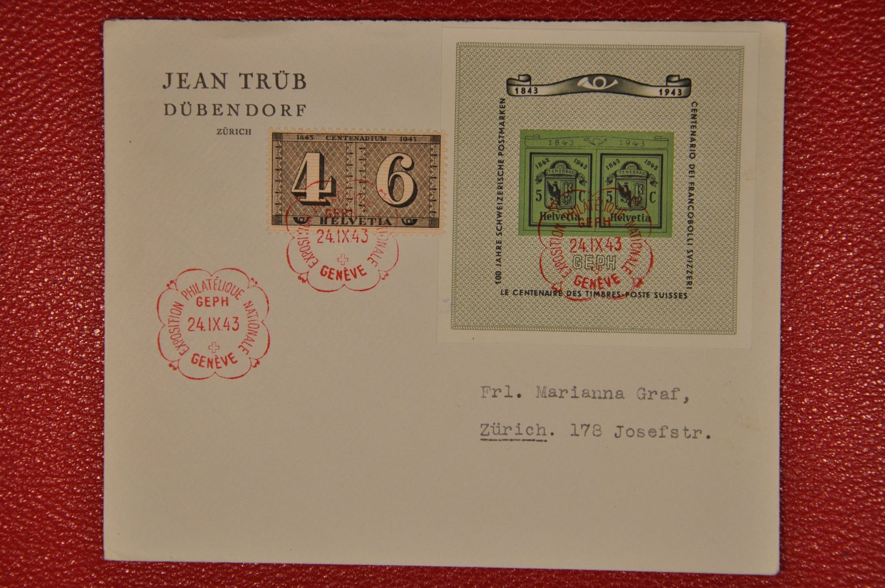 Alle Briefmarken: 1943 W43 gestempelt 24.IX.43 – Gebraucht aus Wolfhalden von Zinauktion