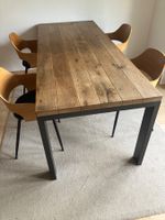Robuster Industrial Massivholztisch Eiche