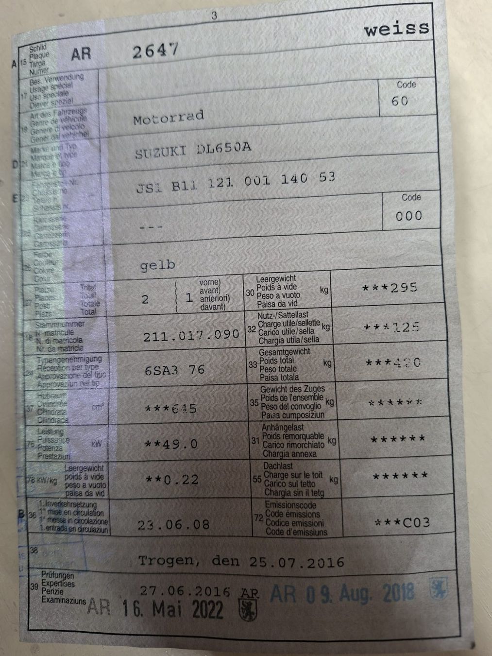 Suzuki Touring: Suzuki DL650A – Usato da Wangs venduto da zweirad-pizol 5