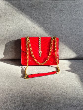 TASCHE BAG ROT GOLD CLUTCH,  ELEGANT ZU MANTEL KLEID LEDER