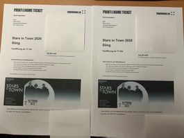 2 Tickets für Sting am Stars in Town