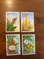 4 Barbados Briefmarken, Blumen