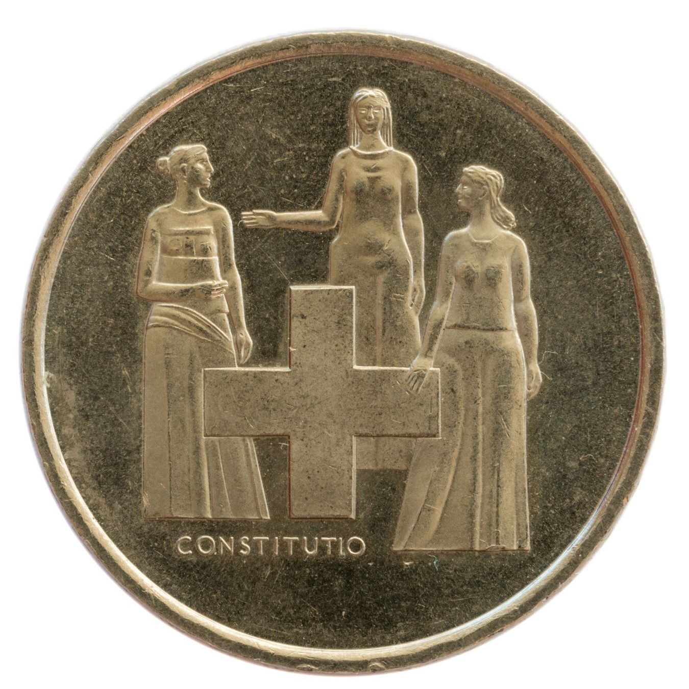 Tutti le monete: Schweiz  - 5 Franken - 1974 - Verfass.Re – Usato da Rotkreuz venduto da Swiss-Coins