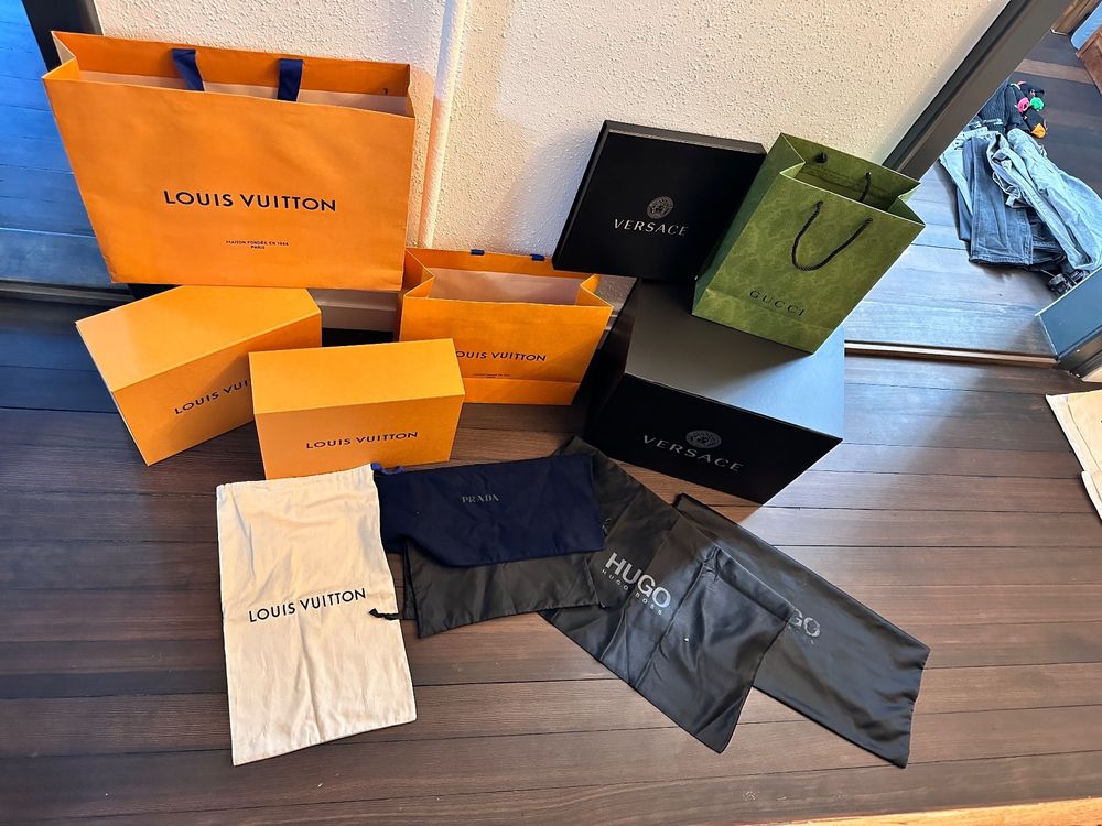 Louis Vuitton Gucci Versace Karton Tasche Staubbeutel Set 2 Kaufen
