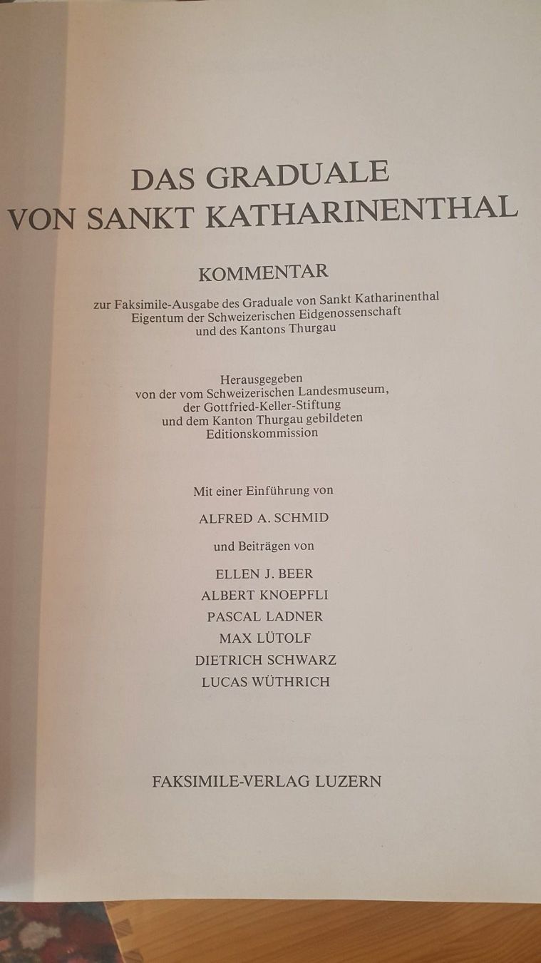 Libri: Das Graduale v. St. Katherinental Facsim – Usato da Fidaz venduto da KunstsammlerGR60 8