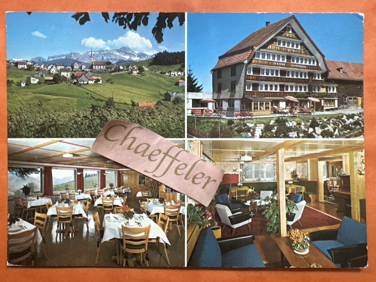 Cartes postales: Ansichtskarte 1981 Pension Schwellbrunn, Sonnenberg Pension – D'occasion à Zürich par Chaeffeler