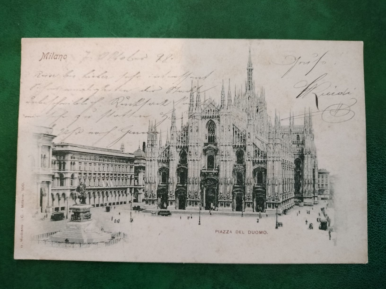 Cartoline postali: Alte Ansichtskarte Mailand, Piazza del Duomo,1893 – Usato da Oftringen venduto da spo_g5zw 1