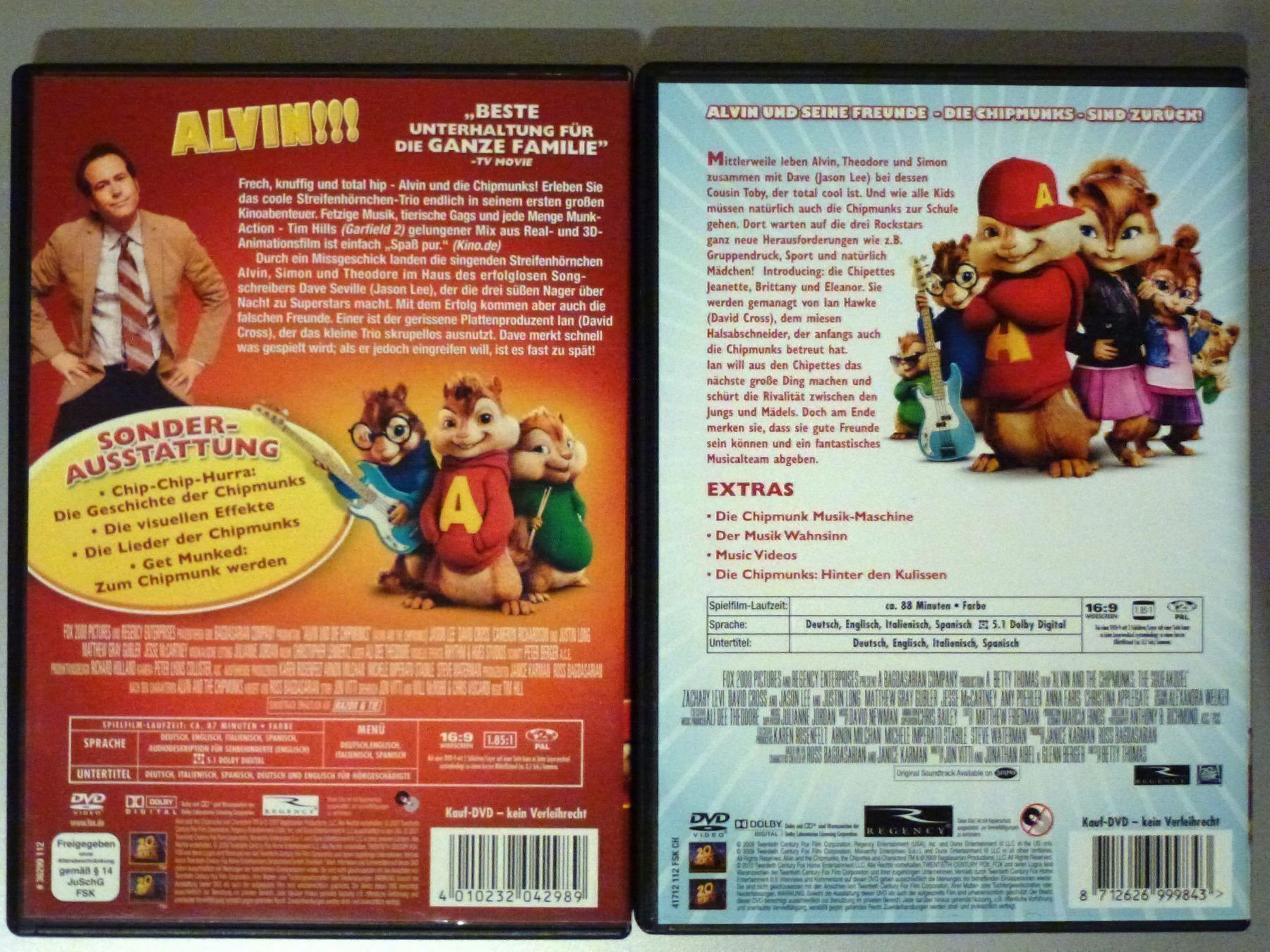 Tutti i DVDs: Alvin und die Chipmunks 1 & 2 2DVD – Nuovo (secondo la descrizione) da Tübach venduto da JamesStone 2