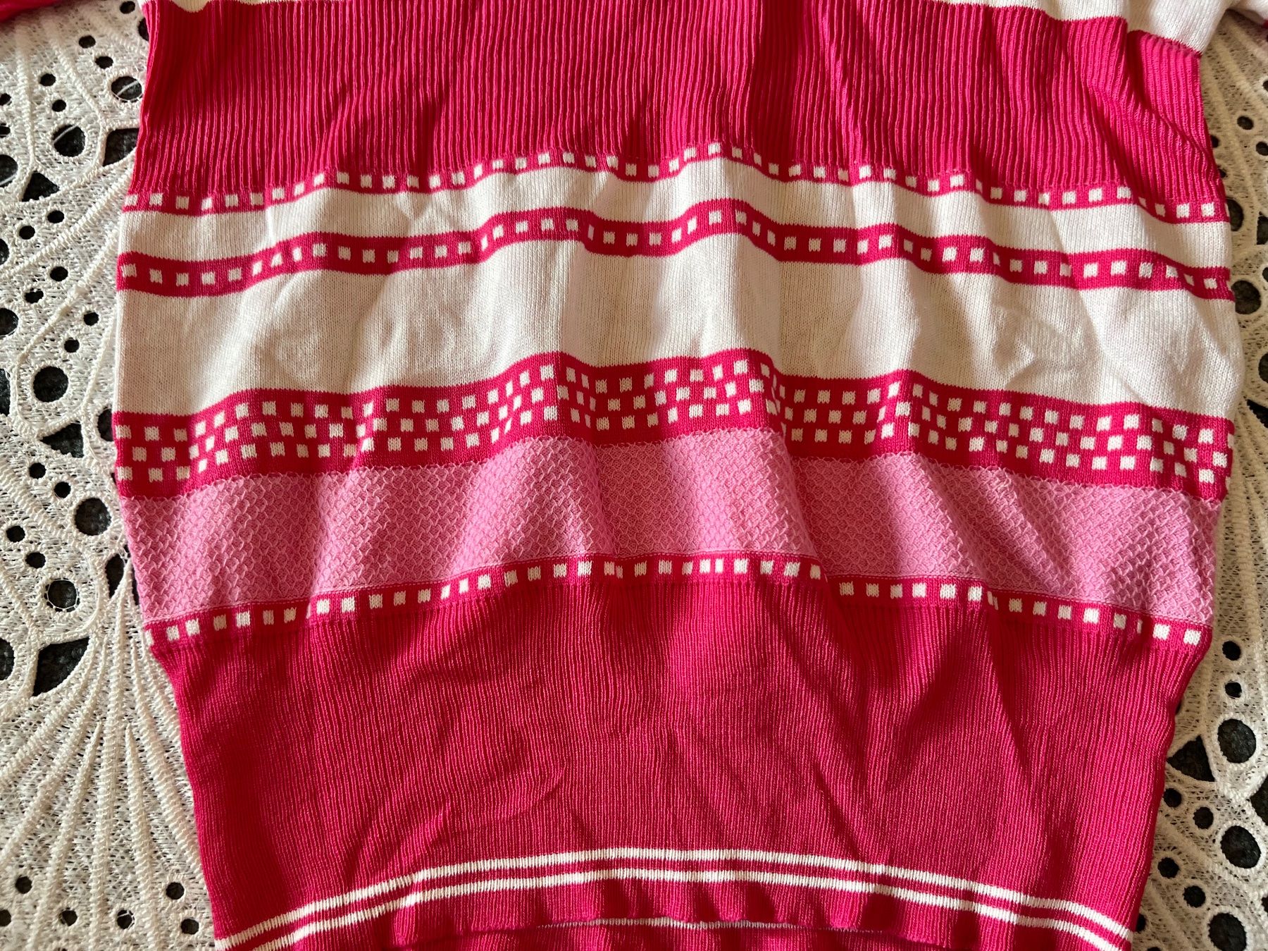 Maglioni & Felpe: Damen Strickpullover Kurzarm Weiss Rosa Gr S - M – Usato da Frenkendorf venduto da Style365 7