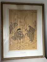 Gerahmte Karikatur von Lindi Albert