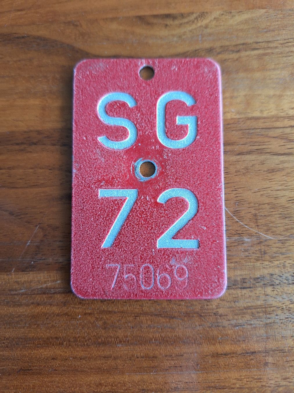 Insegne: Velonummer SG 72 – Usato da Goldach venduto da Pw1427