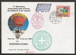 Ballon Schweiz  1985 Château-d'Oex  Luftpost Katalog 50.-
