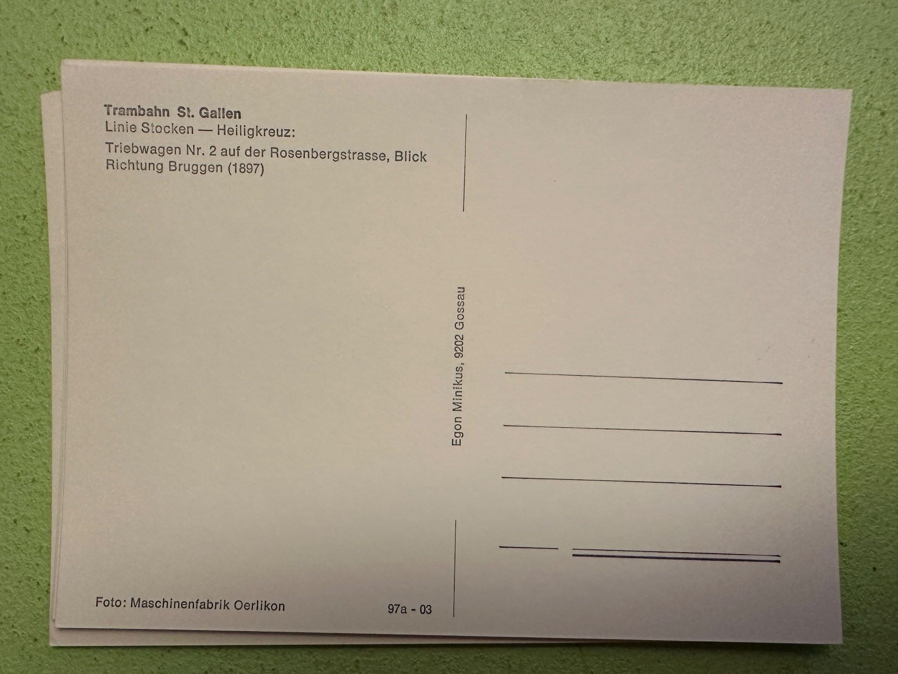 Cartoline postali: 10 Ansichtskarten Trambahn St. Gallen – Usato da Zürich venduto da allp 5