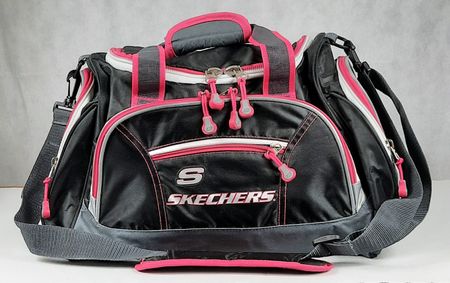 SKECHERS Damen Umhäng-Sportstasche Schwarz/Rosa