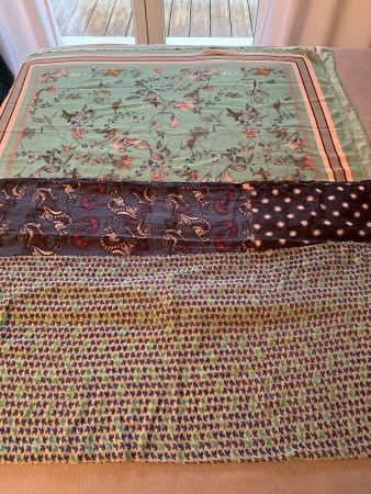 Schal Foulard Halstuch Set 3 Stück Blau Grün