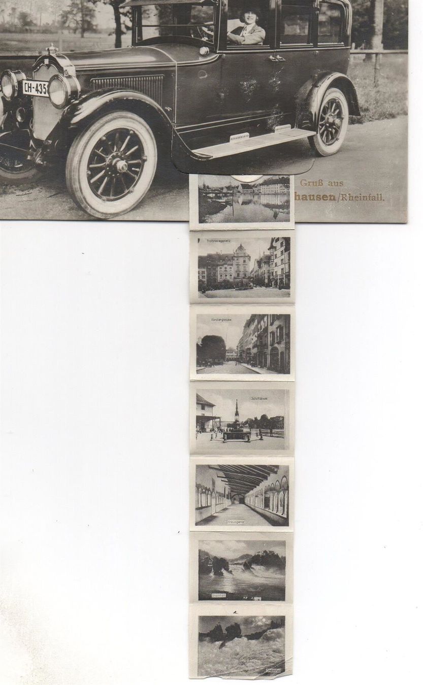 Cartoline postali: Gruss aus SCHAFFHAUSEN Leporello - Auto – Usato da Jona venduto da philajona 1