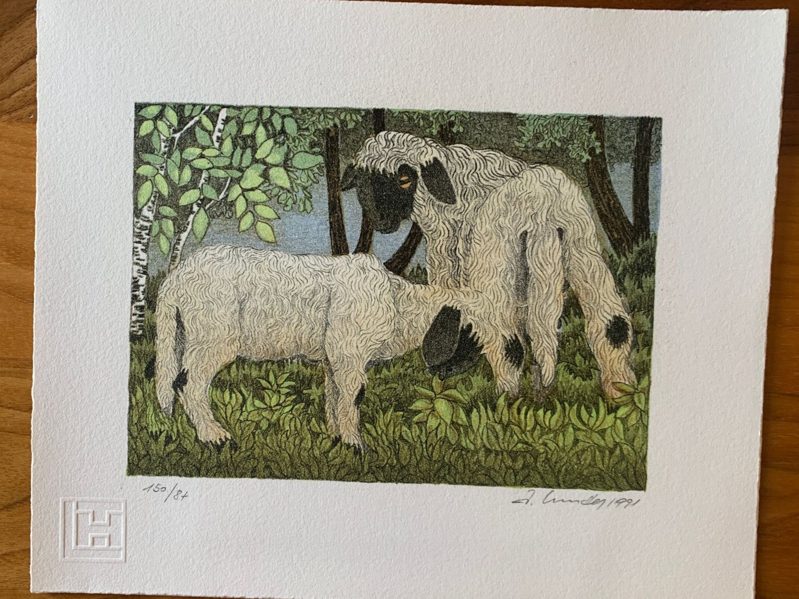 Grafica & Litografie: Lithographie Anton Mutter, Zwei Lämmer – Nuovo (secondo la descrizione) da Sargans venduto da aebi081