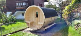 Fass-Sauna mit Vorraum 4Meter lang