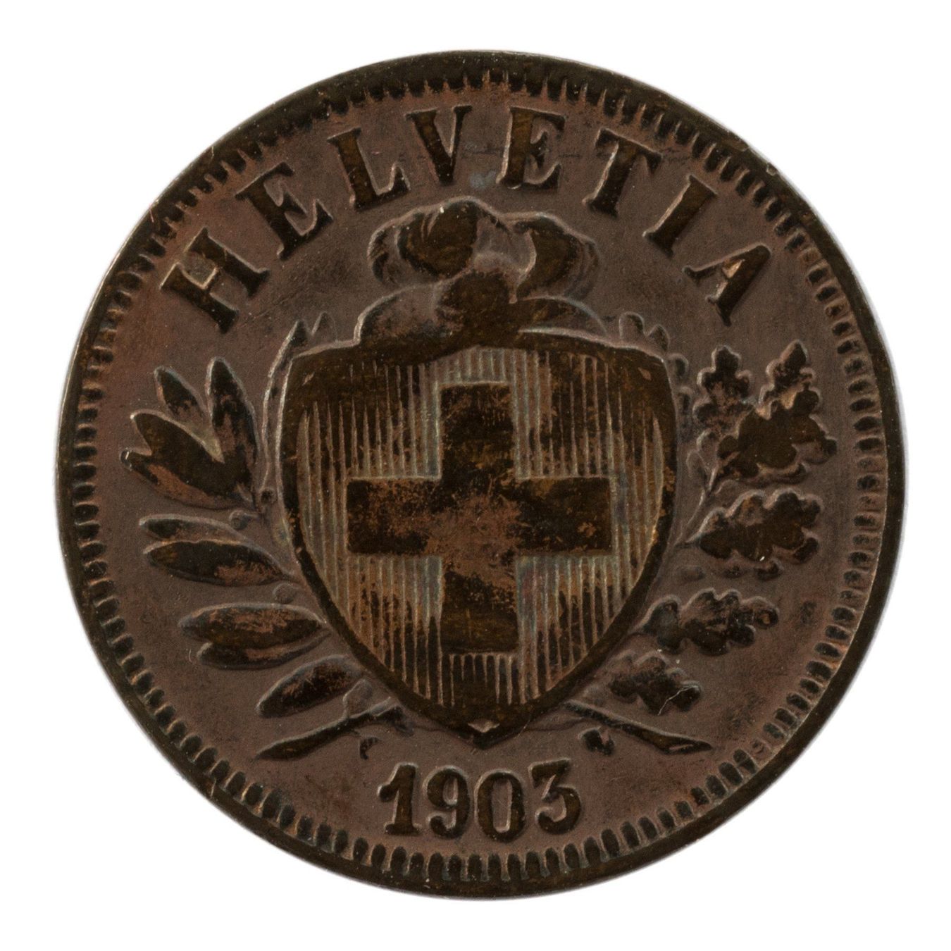 Tutti le monete: Schweiz / Suisse - 2 Rappen - 1903 – Usato da Rotkreuz venduto da Swiss-Coins