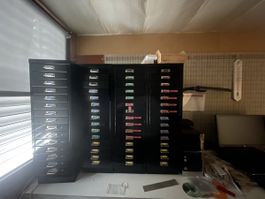 Schwarze Büro Kommode aus Metall 