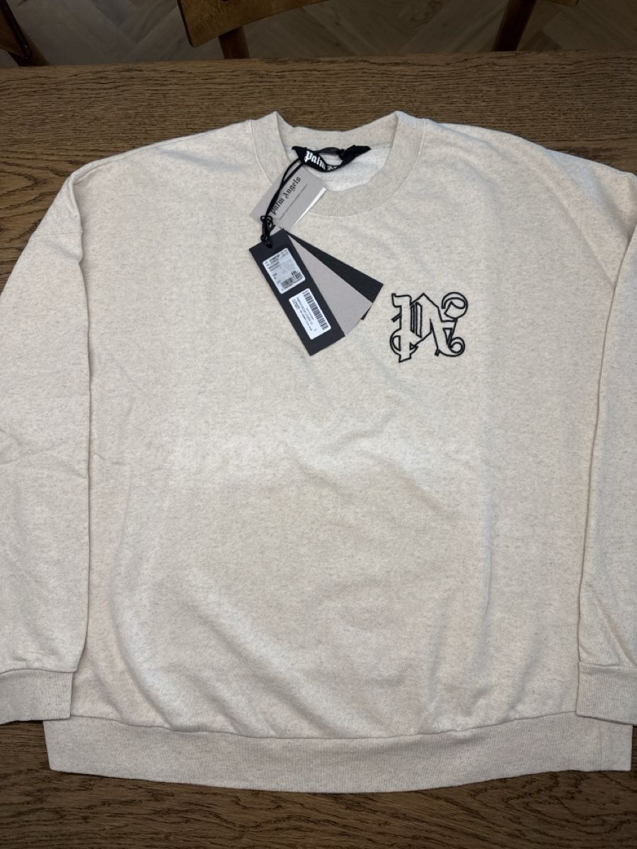 Maglioni & Felpe: Palm Angels N Patch Sweatshirt - Cream - Size Small – Nuovo e nell'imballaggio originale da Bülach venduto da Suters0403