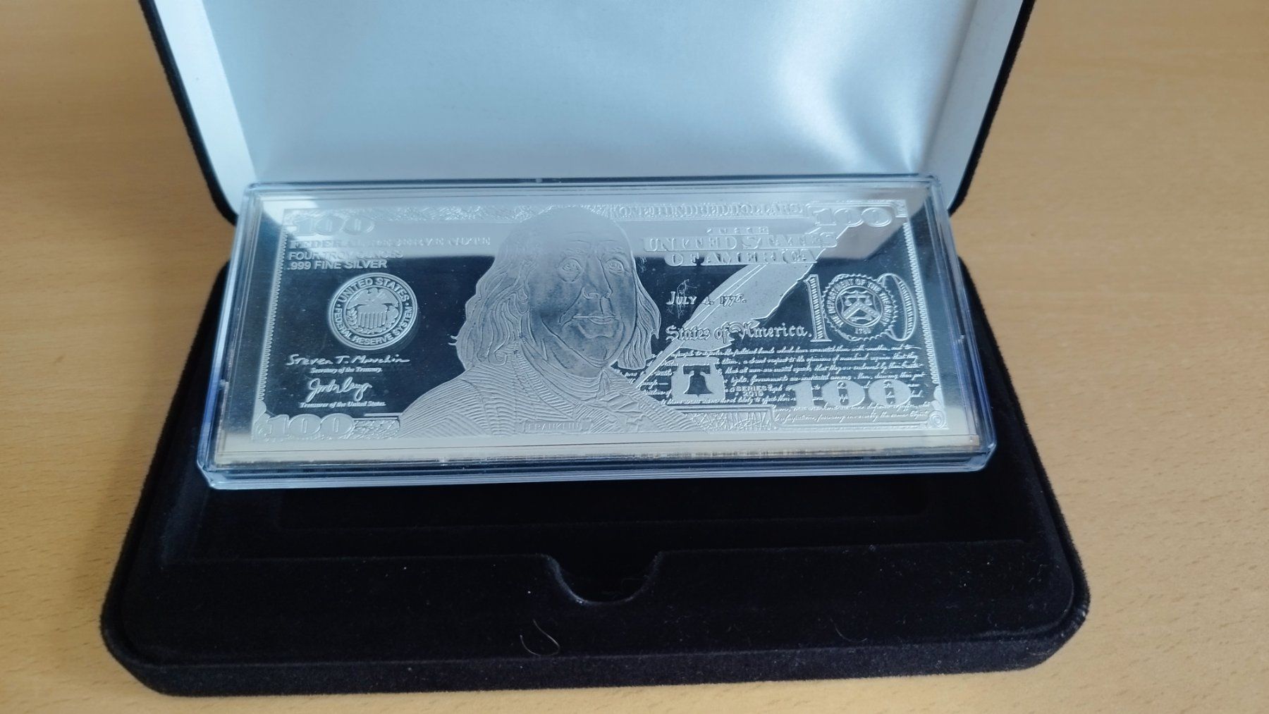 Metalli preziosi: 4 OZ Silberbarren 100 Dollar Note 2019 / .999 Silver – Usato da Zollikofen venduto da JerryNox 1