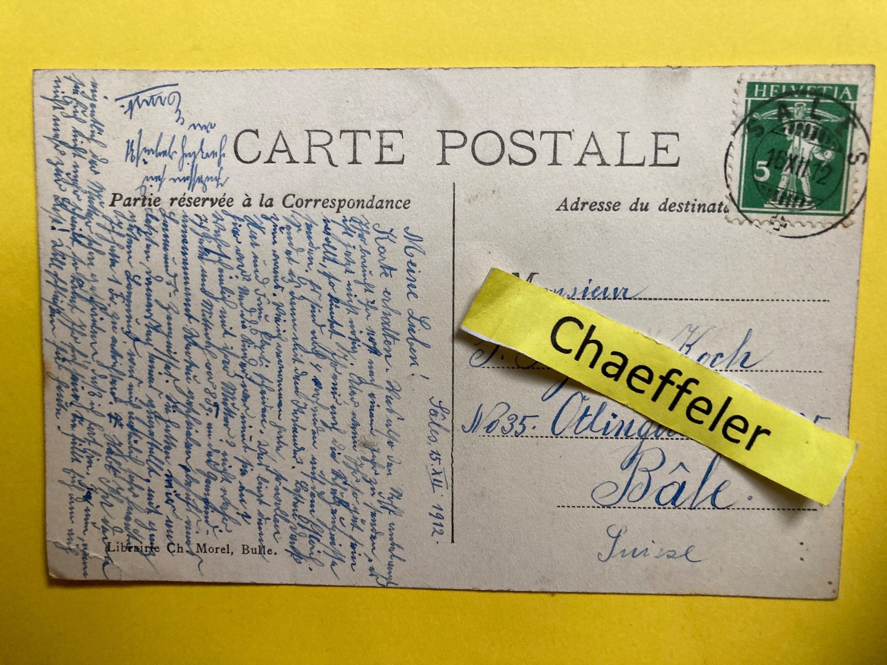 Cartes postales: 1912 Le Moléson – D'occasion à Zürich par Chaeffeler 1