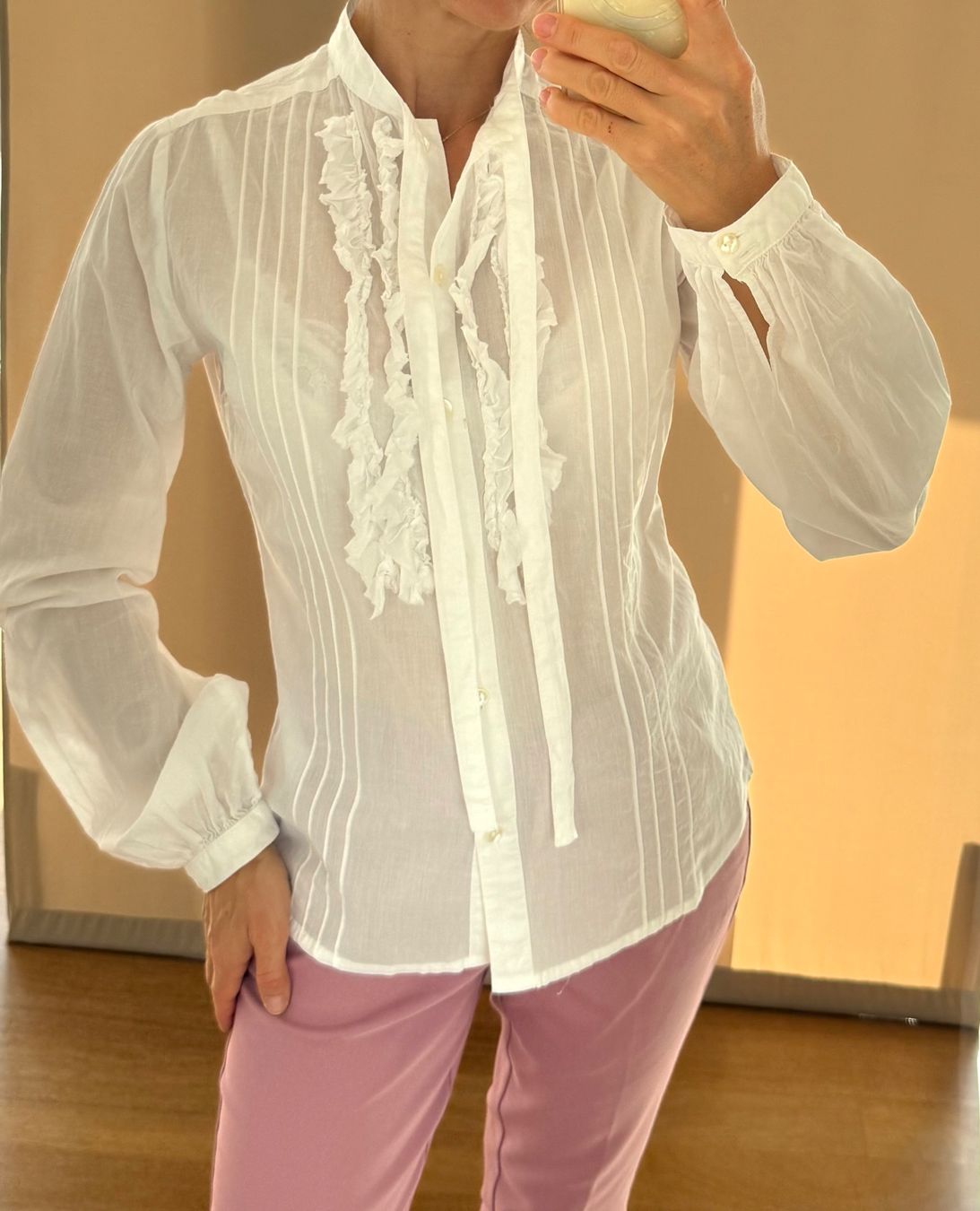 Mango Camicette: Bluse Baumwolle mit Rüschen Gr. 34 weiss – Usato da Stansstad venduto da InStyle8 5