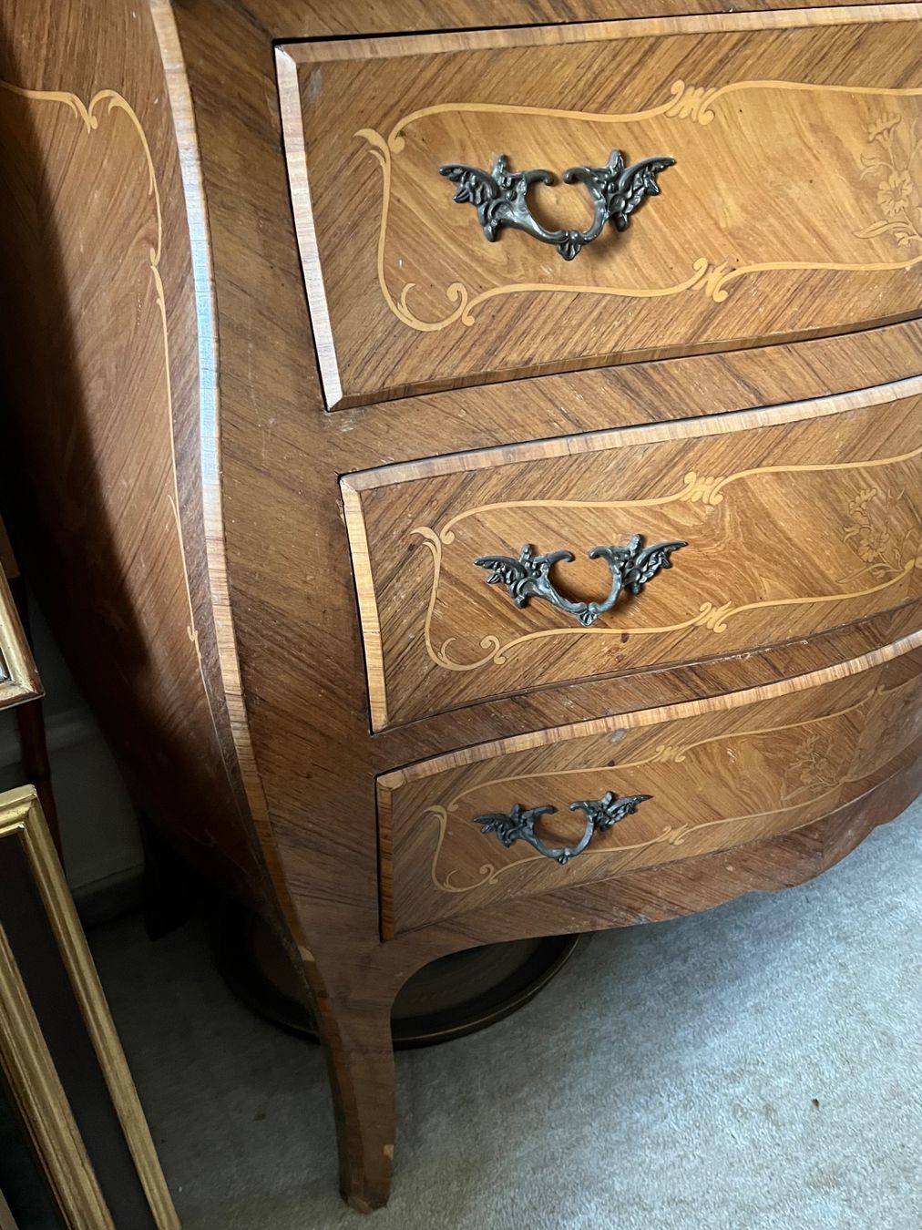 Kommoden: Antike Kommode Style Louis XV mit Marmorplatte, Intarsien – Gebraucht aus Schaffhausen von authentique 2