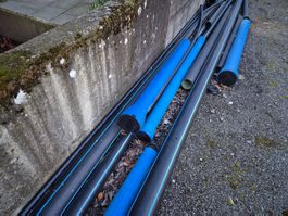 Sanitär Bodenleitung Werkleitung Rohre Druckrohre GGG+ PE