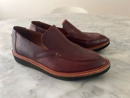 Derek Lam 10 Crosby Weinrote Plateau-Loafer aus Leder