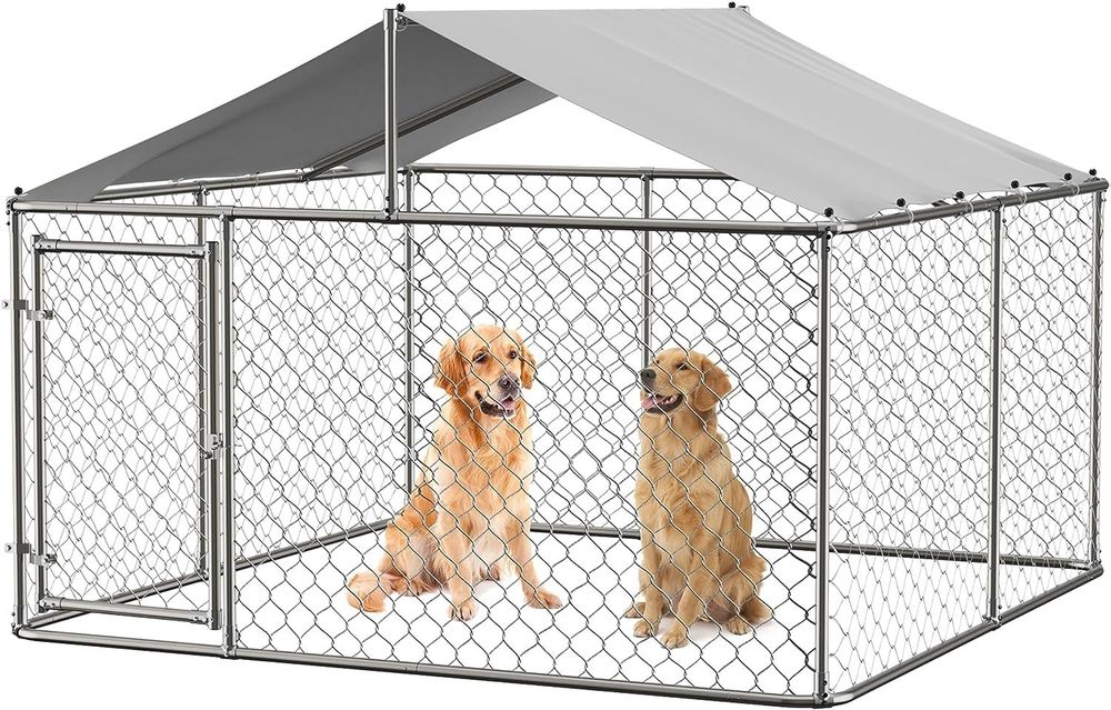 Hundezwinger mit Dach 230x230x165cm Hundehütte Hundekäfig 2